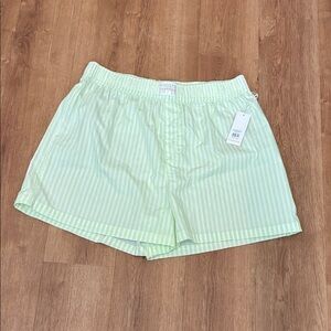 Rampage Light Green Striped Boxer‎ Style Shorts